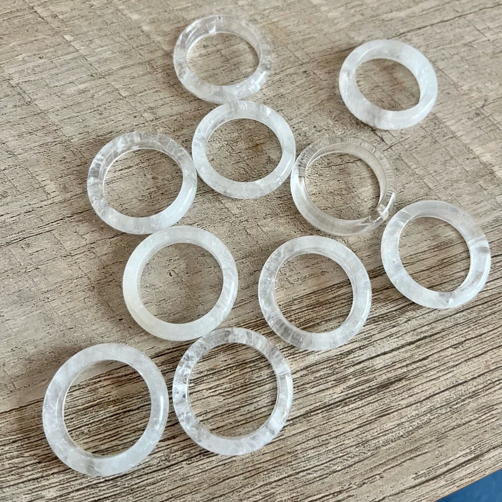 Clear Quartz single band crystal ring